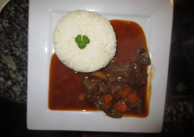 Easiest Way to Prepare Perfect Beef Stew with Rice