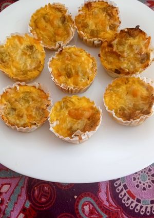 Foto principal de 🥧Miniquiches con masa casera de dos sabores 🦐 y 🧀 🇨🇵