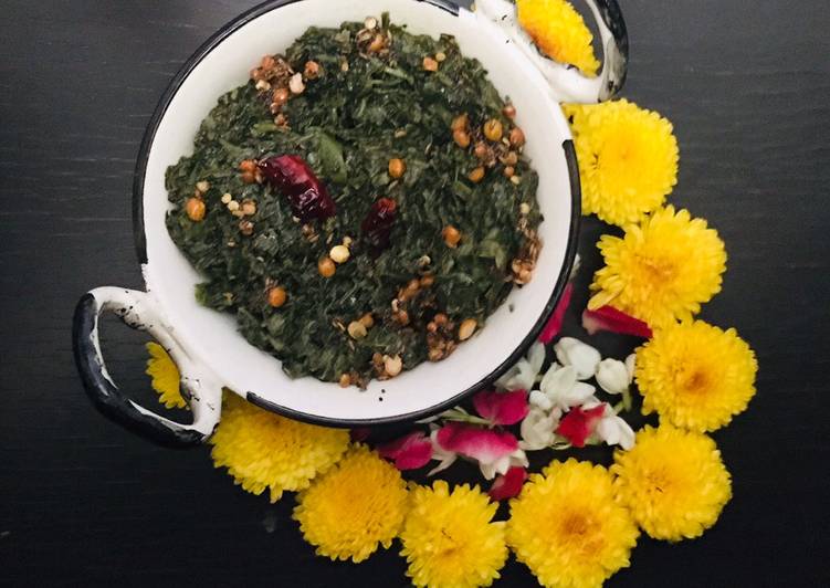 Recipe: Yummy Thotakura allam karam/Amaranth leaves curry cooked in milk #greenveg