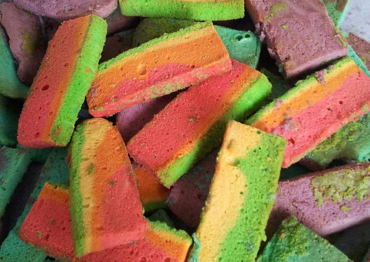 Kuker Rainbow Move On #cemilan renovasi dari cake/bolu yg gagal