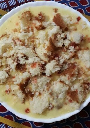 A picture of Cake custard pudding.