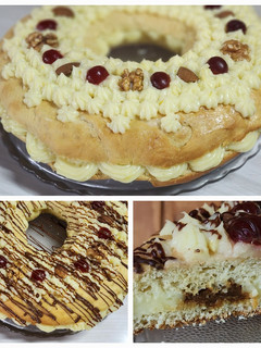 Una foto de 👑 Rosca de Reyes 👑 Rellena de dulce de leche y crema pastelera 😍 súper tierna