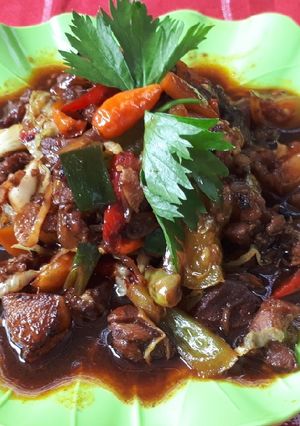 Foto resep Sate kambing goreng sayuran