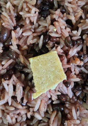 Hình của món Xôi đậu đen ăn cùng pate.