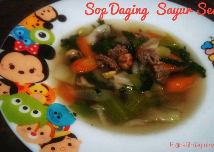 Resep Sop daging sayur sedaap Yang Bisa Manjain Lidah