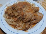 Frango com Esparguete e Cogumelos