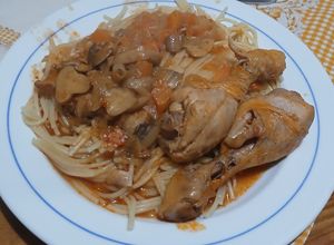 Foto de Frango com Esparguete e Cogumelos