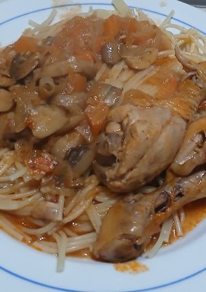 Foto de Frango com Esparguete e Cogumelos