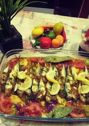 صورة لوصفة طبق السمك بالخضار
