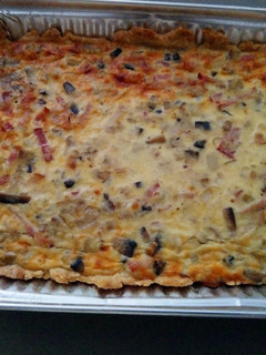 Una foto de Quiche con champiñones, puerro y bacon