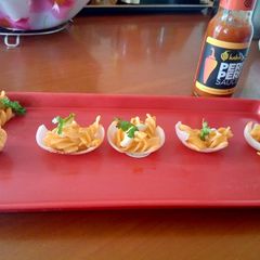A picture of Pasta boat bites.