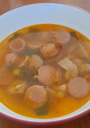 Foto resep Sop sosis bakso kuah merah