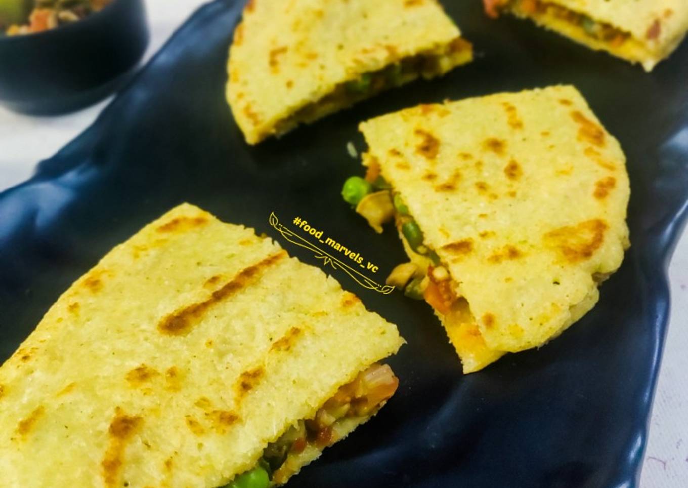 Steps to Prepare Homemade Moong Daal Quesadilla with Veggie Filling