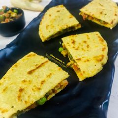 A picture of Moong Daal Quesadilla with Veggie Filling.