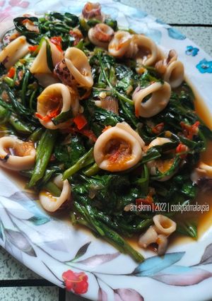 Gambar Kangkung Goreng Belacan Rencah Sotong