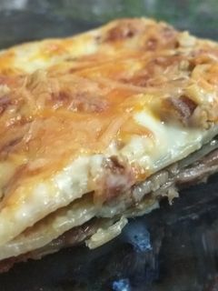 Una foto de Lasaña de setas, espinacas y nueces