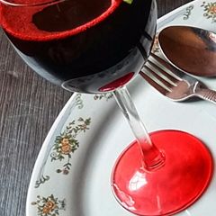 A picture of Hibiscus(zobo) & guava drink.