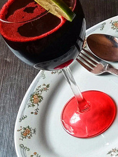 A picture of Hibiscus(zobo) & guava drink.