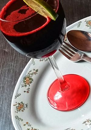A picture of Hibiscus(zobo) & guava drink.
