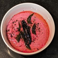 A picture of Quinoa beetroot pachadi.