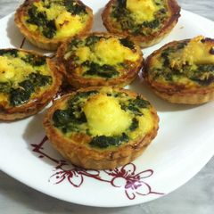 A picture of Spinach mini quiches !.