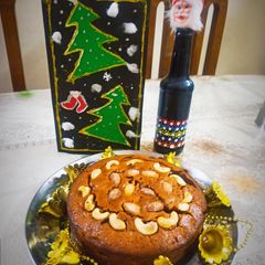 A picture of Eggless Christmas Plum Cake(non alcoholic).