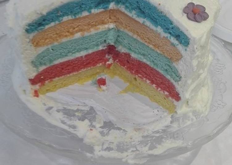 Rainbow cake. Tarta arco iris