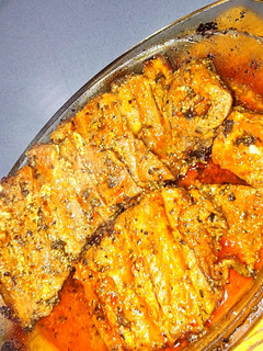 Una foto de "Costillas al horno adobadas con un toque de mostaza y miel"