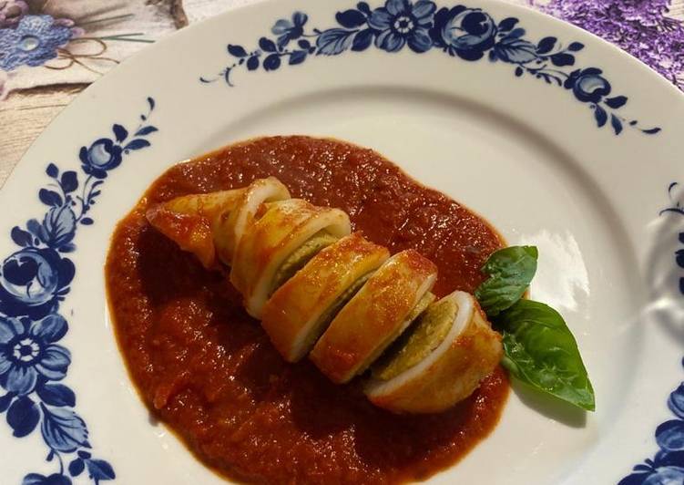 Calamaro ripieno con curcuma