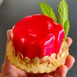 Bavaroise de mascarpone y mousse de fresas