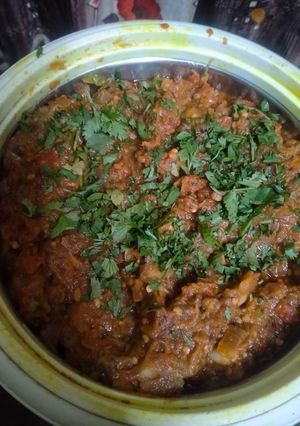 A picture of Baingan ka bharta.