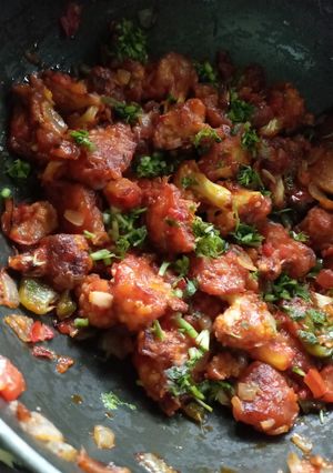 A picture of Moms special chilli Gobhi.