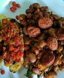 Chorizos con alubias (frijol cargamento)