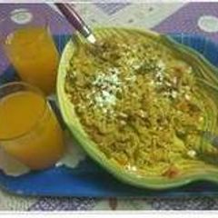 A picture of Cheese Maggi with peri.peri masala.