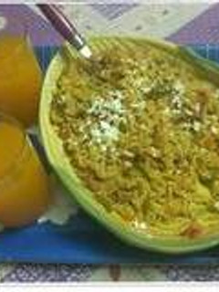 A picture of Cheese Maggi with peri.peri masala.