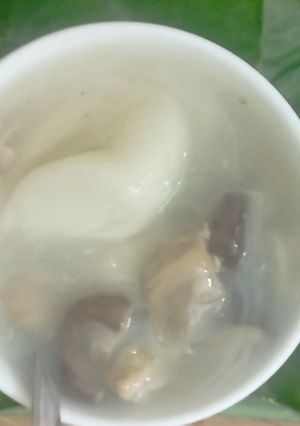 Hình của món Bánh trôi nước nhân thịt gà nấm và đậu xanh.