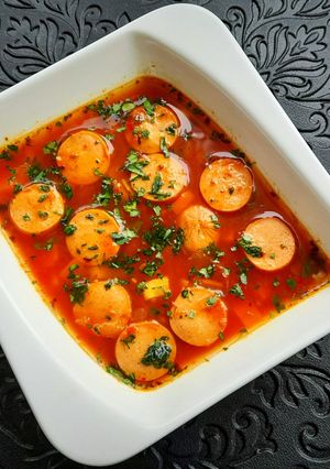 Tüzes paradicsomleves gazdagon 👌 recept fotója