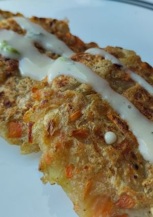 Una foto de Torticas de arroz🍚, calabacin🥒 y zanahoria🥕🍱🍛