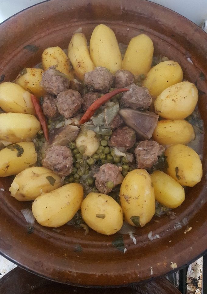 صورة لوصفة بطاطا رقيقه مع جلبانه