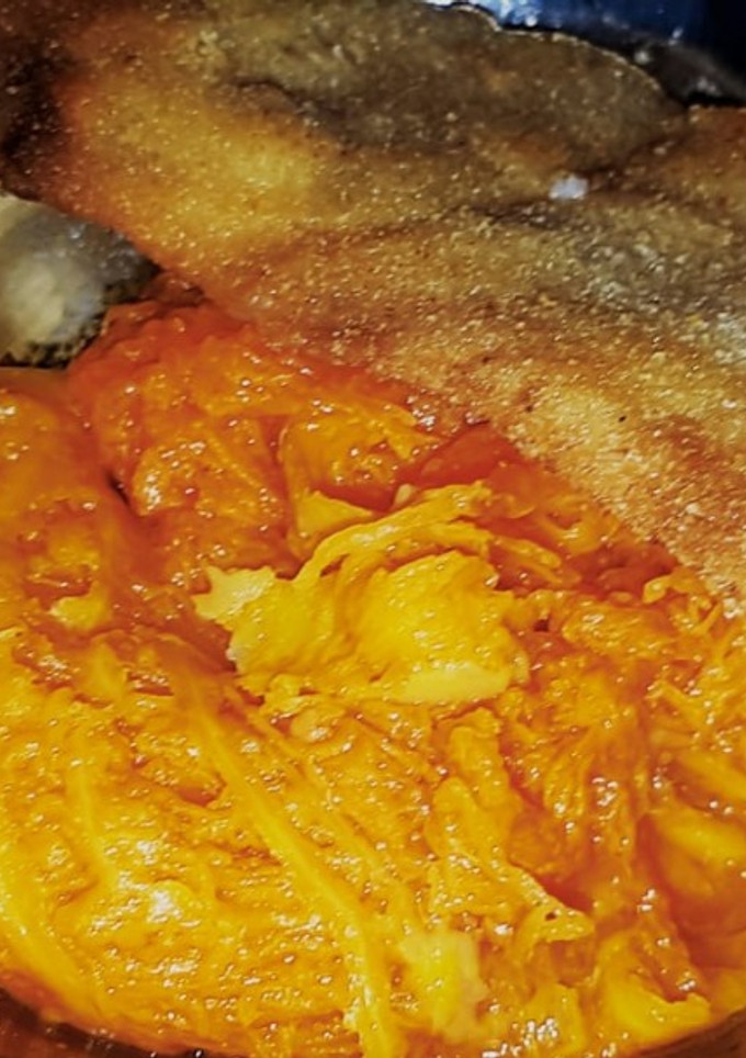 Una foto de Milanesa con Puré De Zapallo