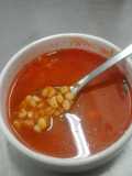 Elote pozole con Camarón comida de cuaresma