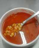 Elote pozole con Camarón comida de cuaresma