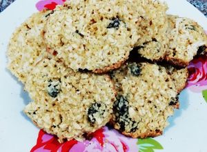 Una foto de Galletas de avena y uvas pasas sin harina