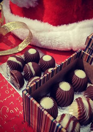 A picture of Chocolates with coffee filling.
