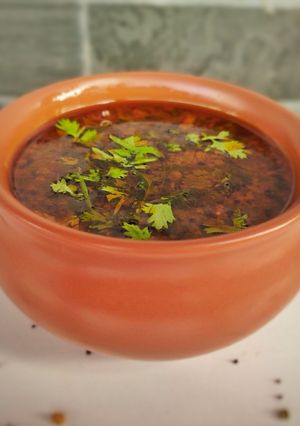 A picture of Sweetcorn Rasam.