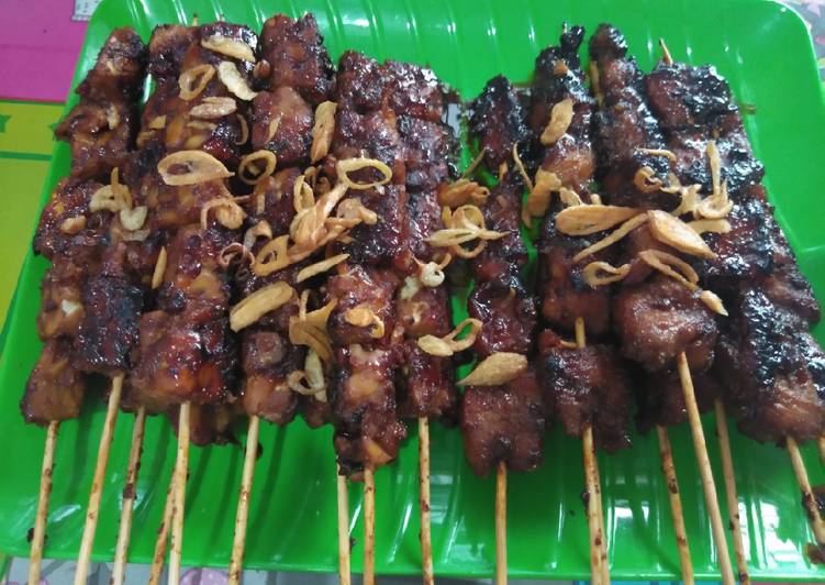 Sate ayam + sate tempe manis