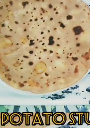 A picture of Big potato stuff Parantha aloo ka paratha.