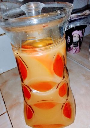 صورة لوصفة عصير الليمون 🍋 والبرتقال 🍊 يقتل بالبنة 😋🥰❤️