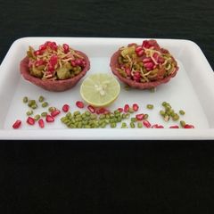 A picture of Moong chaat in barley tart.