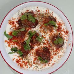 Farali dahi vada A picture of Farali dahi vada.
